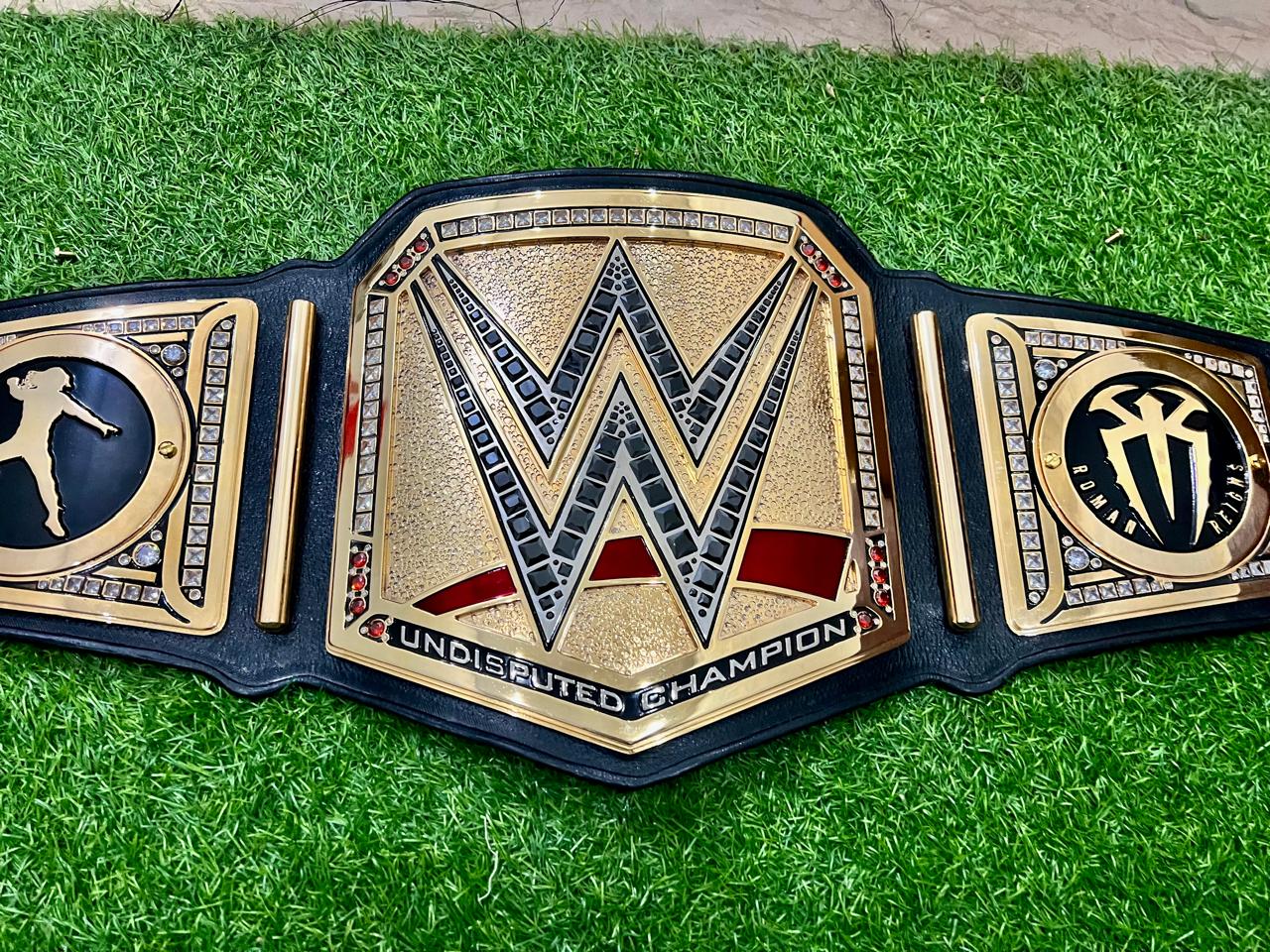 6mm CNC-crafted championship plates Brilliant 24K gold finish Sparkling zirconia stone detailing Upgraded leather work