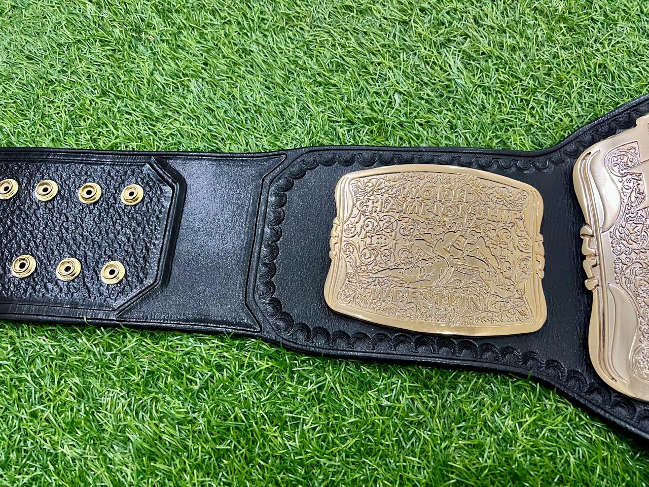 6mm championship plates Brilliant 24K gold finish Upgraded leather strap Sealed leather edges