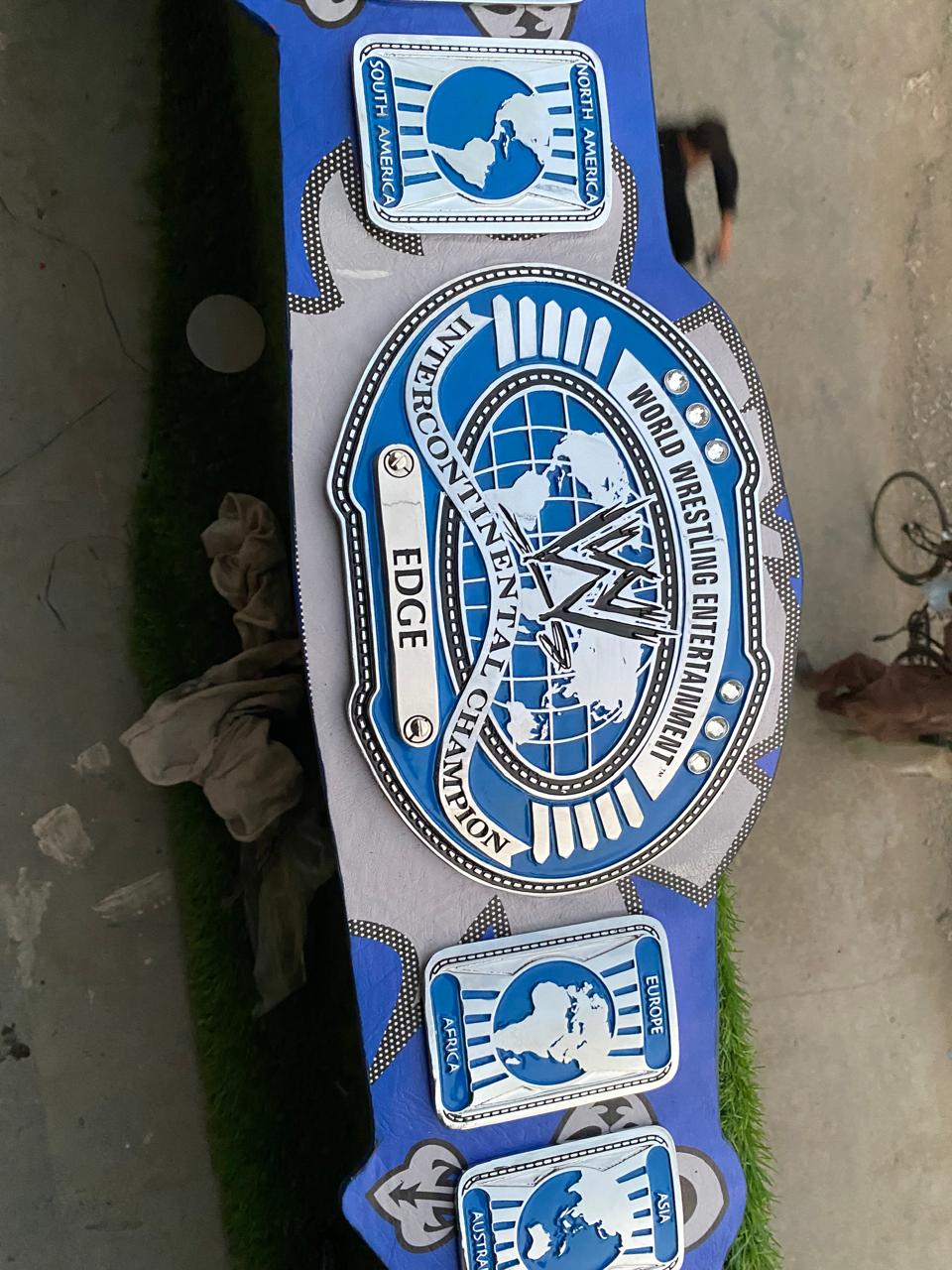WWE OVAL IC INTERCONTINENTAL CUSTOM LEATHER PRINTING 4MM SD